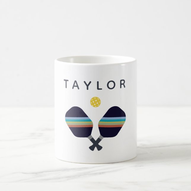 Pickleball Player Personalized Name  Coffee Mug (Center)