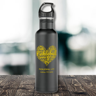 Pickleball Player Personalized Name Heart Design 532 Ml Water Bottle