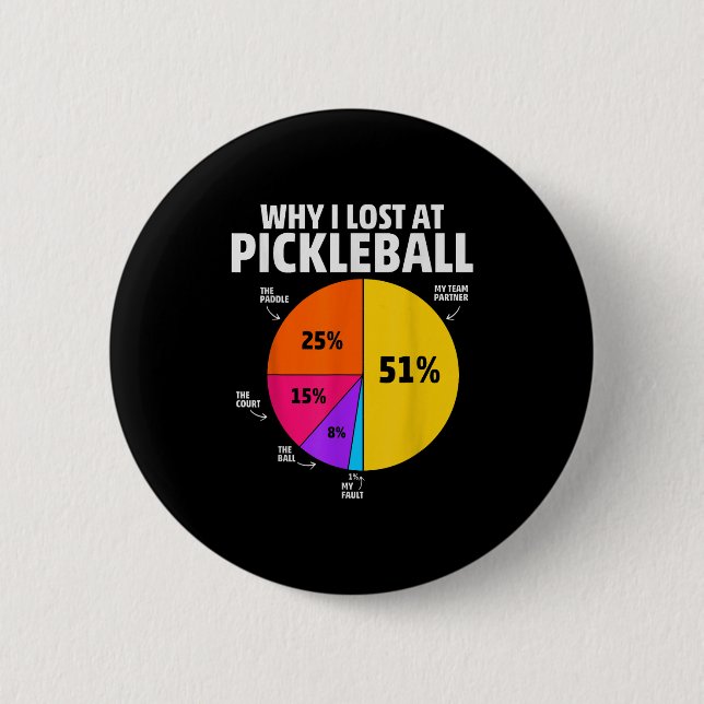 Pickleball Player Quote Funny Pickleball Lover Gra 2 Inch Round Button (Front)