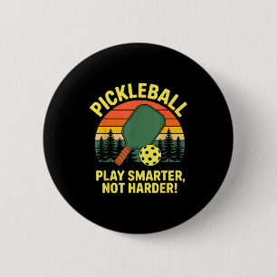 Pickleball player serve smash rally champion 2 inch round button