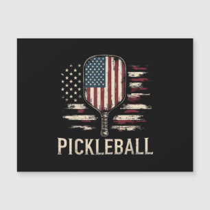 Pickleball Player US Flag Retro Paddleball