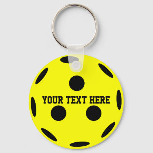Pickleball Player Yellow Ball  Keychain