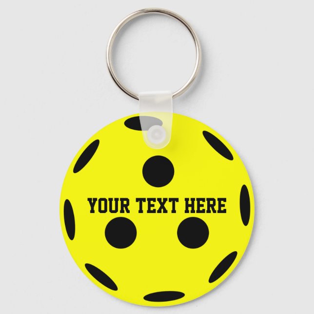 Pickleball Player Yellow Ball  Keychain (Front)