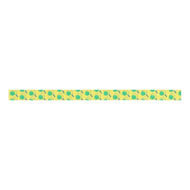 Pickleball Power Colourful Paddle Match Point Ribb Grosgrain Ribbon (Front)