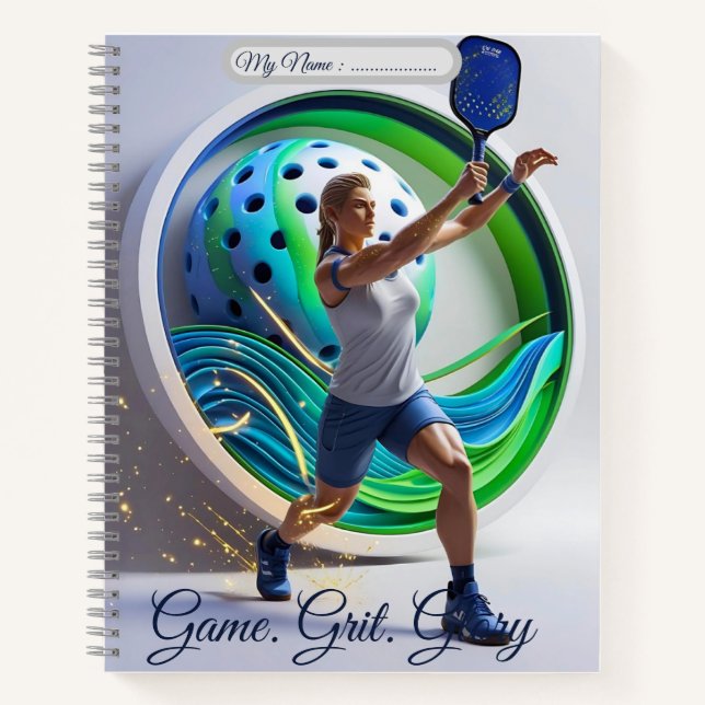 Pickleball Power Smash – Energy in Motion Notebook (Front)
