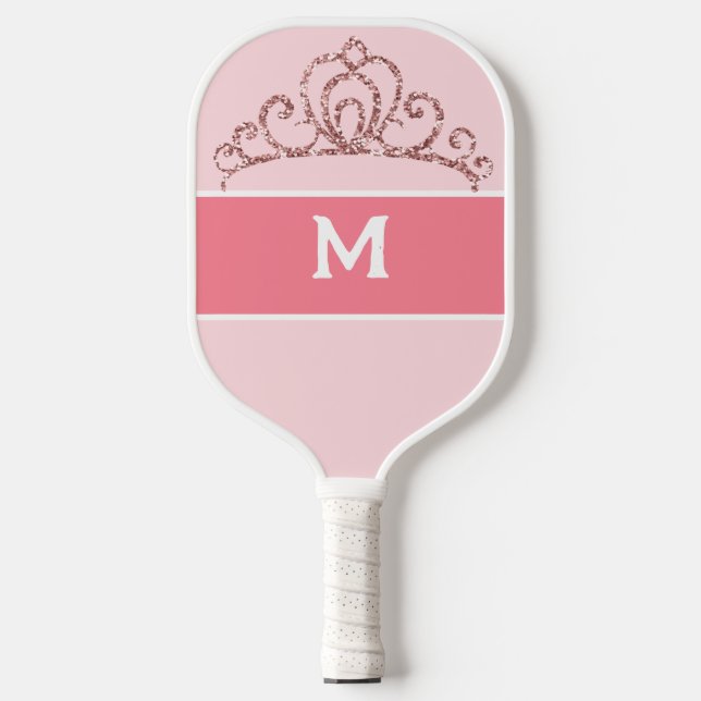 Pickleball Princess Monogrammed Pink Paddle (Front)