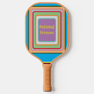 PICKLEBALL PRINCESS-Multi-coloured Squares Paddle