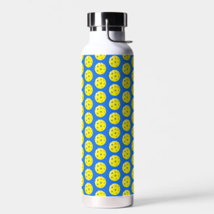 Pickleball Print Yellow and Blue Water Bottle