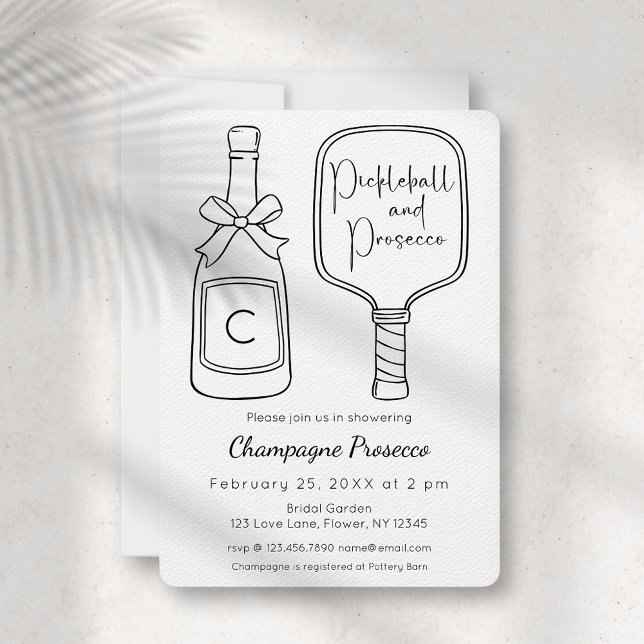Pickleball & Prosecco Modern Bridal Shower Invitation (Creator Uploaded)