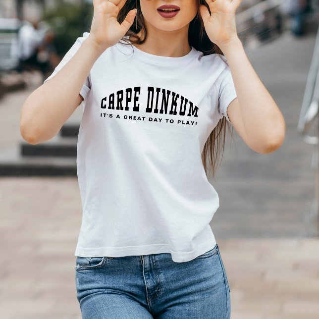 Pickleball Pun Carpe Dinkum Funny Modern Simple T-Shirt (Pickleball Pun Carpe Dinkum Funny Modern Simple Ladies T-Shirt)
