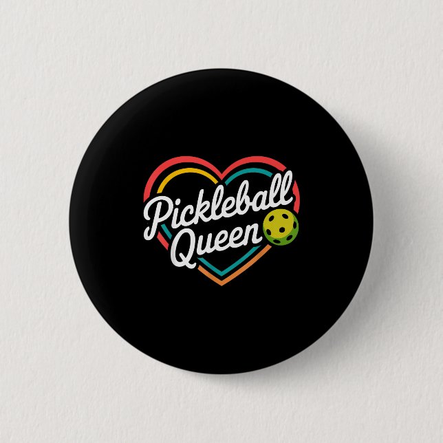 Pickleball queen  2 inch round button (Front)