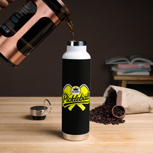 Pickleball Queen Champion Water Bottle (Coffee (Rotated))
