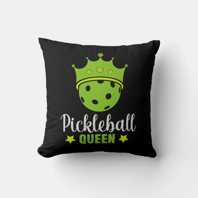 Pickleball Queen Funny Pickle Ball Queen  Throw Pillow (Front)