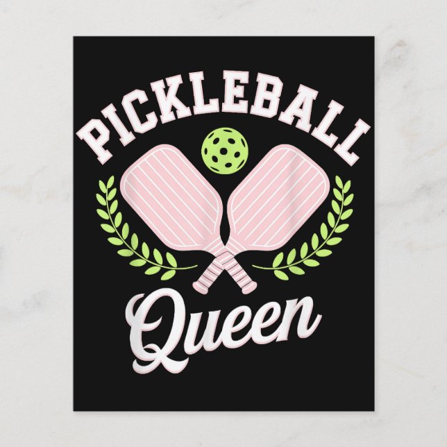 Pickleball Queen Funny Pickleball Player Flyer (Front)