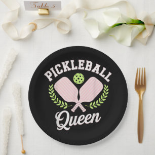 Pickleball Queen Funny Pickleball Player Paper Plate