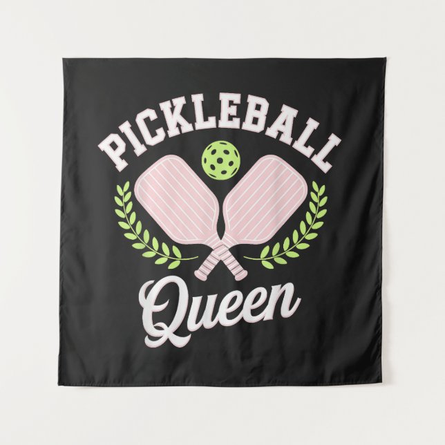 Pickleball Queen Funny Pickleball Player Tapestry (Front)