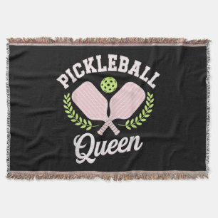 Pickleball Queen Funny Pickleball Player Throw Blanket