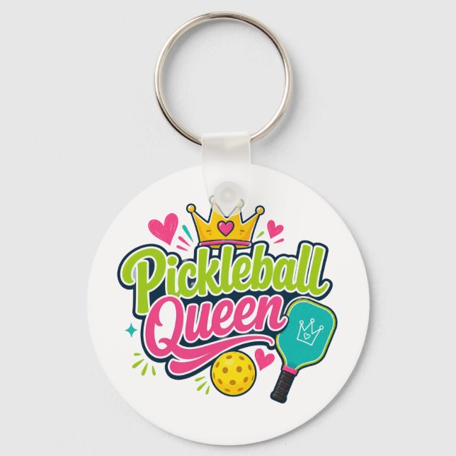 Pickleball Queen Gift for Pickleball Lovers Keychain (Front)