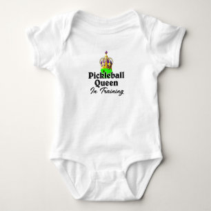 Pickleball Queen - Green Pickleball Wearing Crown Baby Bodysuit