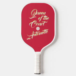 Pickleball Queen of the Court Custom Name Elegant Paddle