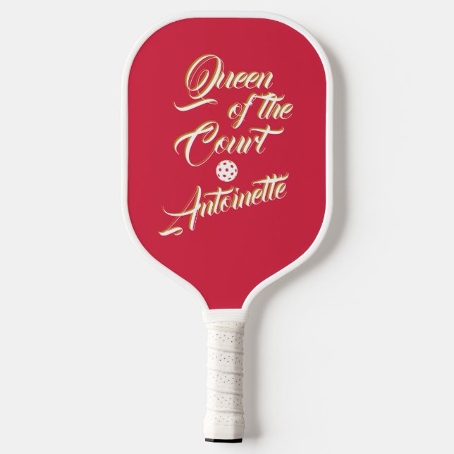 Pickleball Queen of the Court Custom Name Elegant  Paddle (Back)
