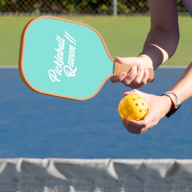 “Pickleball Queen” paddle in teal - Personalize (Insitu)