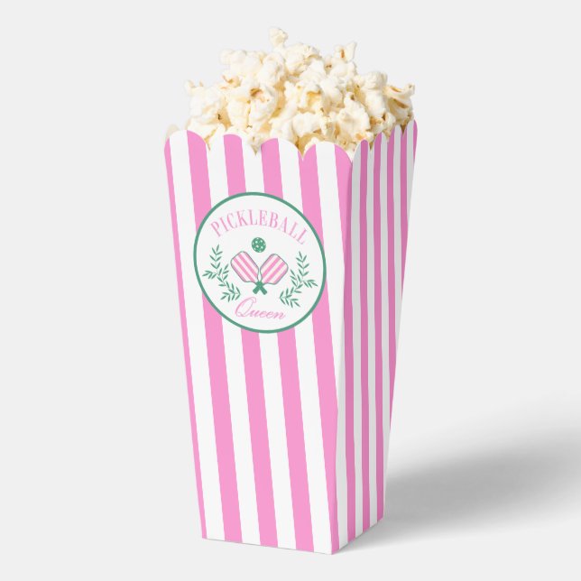 Pickleball Queen | Pink and White Striped Favor Box (Popped)