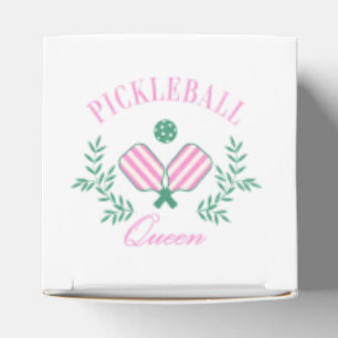 Pickleball Queen   Pink and White Striped Favor Box