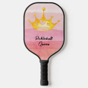 Pickleball Queen Pink Watercolor Monogrammed Pickl Paddle