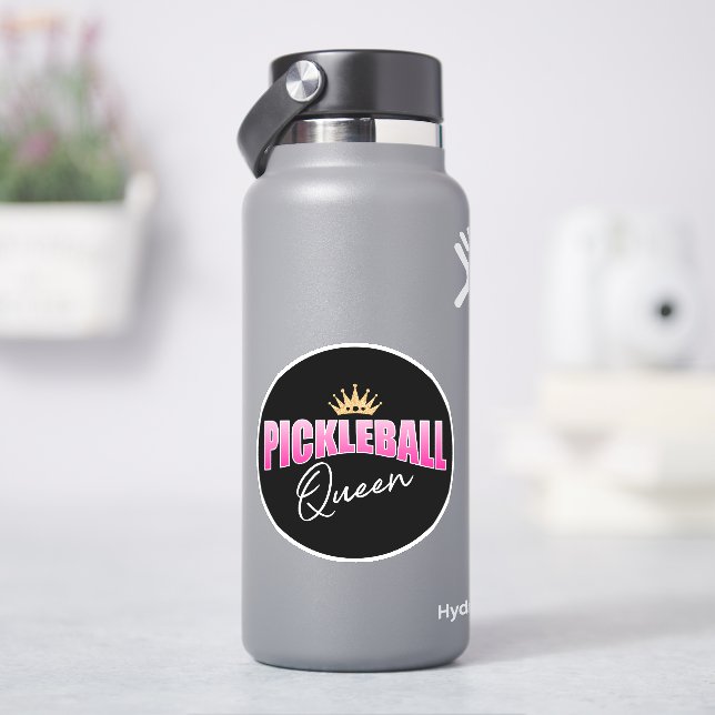 Pickleball Queen Pink White And Gold Crown (HydroFlask)