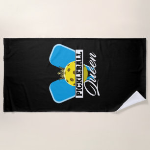 Pickleball Queen Player Paddleball Lover Beach Towel