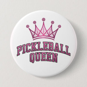 Pickleball Queen Sticker 3 Inch Round Button