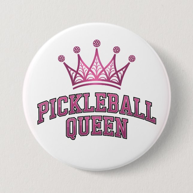 Pickleball Queen Sticker 3 Inch Round Button (Front)