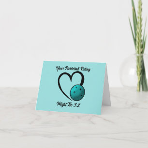 Pickleball Rating Valentine Heart Blue Pickleball Card