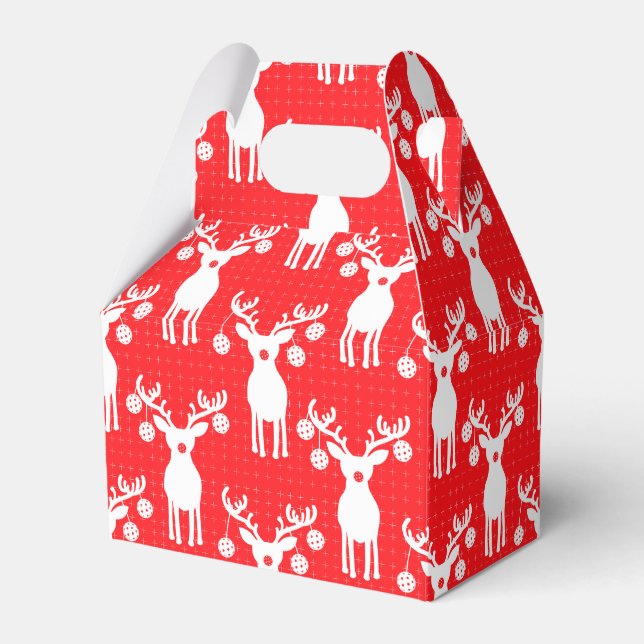  Pickleball Reindeers Merry Christmas 🎁   Favor Box (Front Side)