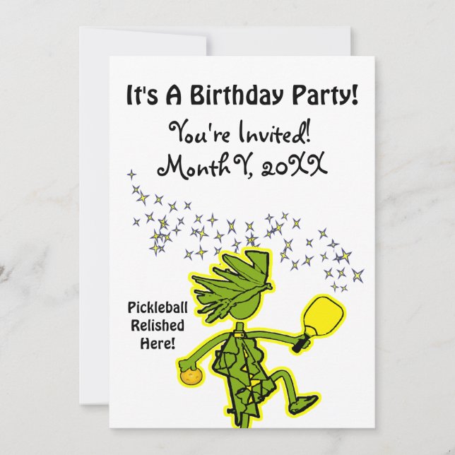 Pickleball Relished Here Party Invitation (Front)
