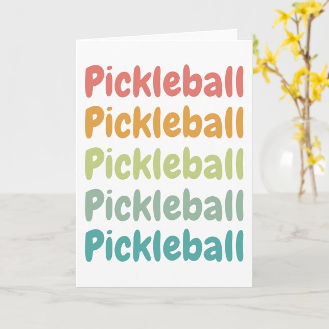 Pickleball Retro Pickleball Player Card (Yellow Flower)