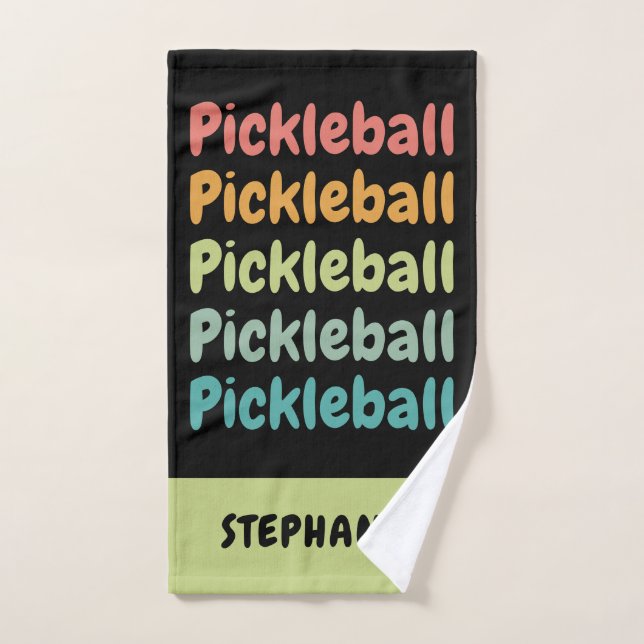 Pickleball Retro Pickleball Player Hand Towel (Hand Towel)