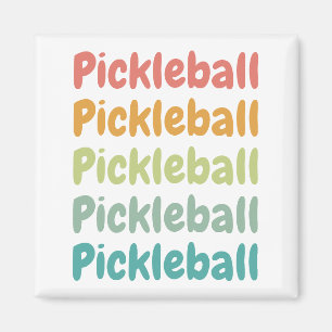 Pickleball Retro Pickleball Player Magnet