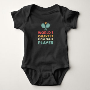Pickleball Retro World's Okayest Pickleball Player Baby Bodysuit