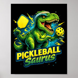 Pickleball rex dinosaur funny pickleball player  poster