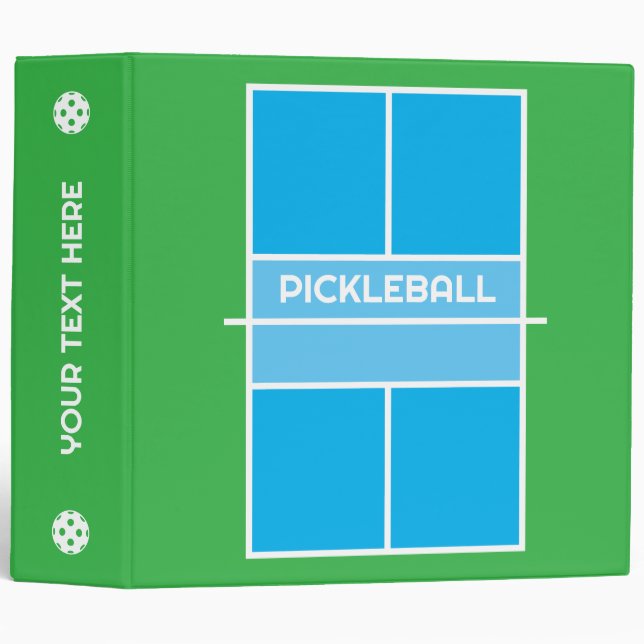 Pickleball ring binder for player and coach (Front/Spine)