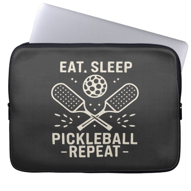 Pickleball Routine : Eat Sleep Pickleball Repeat Laptop Sleeve (Front)