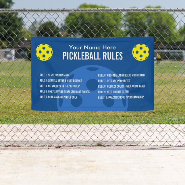 Pickleball rules and etiquette banner for courts (Insitu)