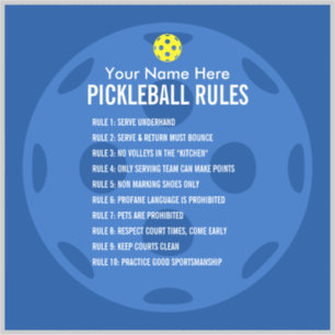 Pickleball rules and sport etiquette vinyl sticker