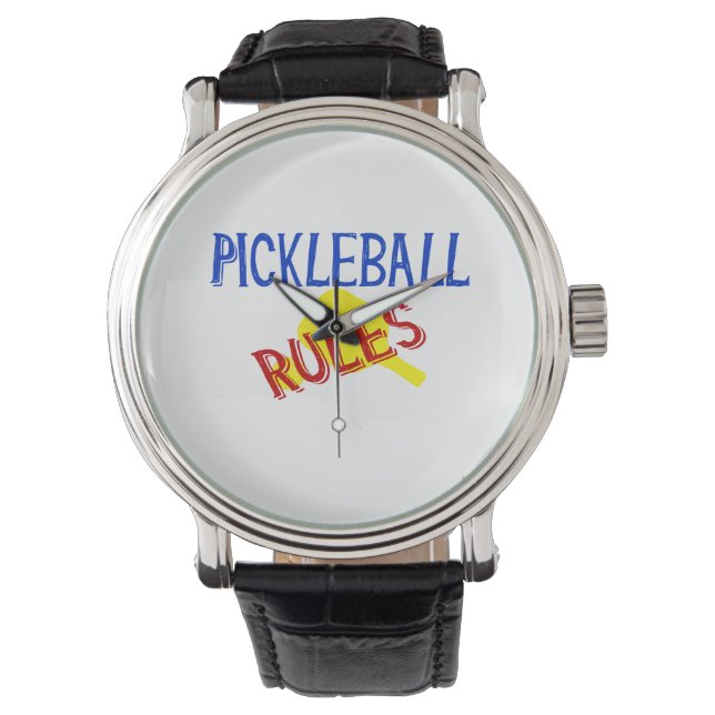 pickleball rules bernice red blue yellow paddle watch (Front)