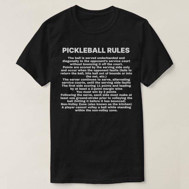 Pickleball Rules Classic TShirt (Design Front)