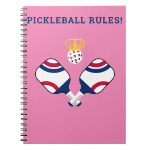 PICKLEBALL RULES–Pickleball Paddles & Ball Funny Notebook