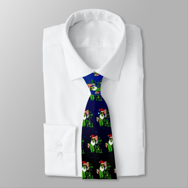 Pickleball Santa Big Dill Tie (Tied)