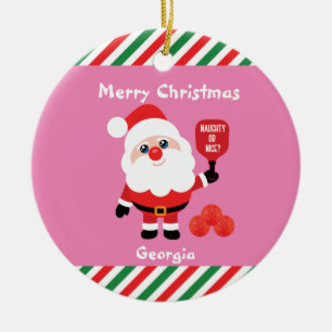 Pickleball🎅 Santa Ceramic Ornament
